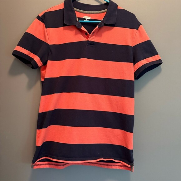 Old Navy Other - Old Navy Built-In Flex Polo Shirt Men's Size M Orange Navy Striped Golf